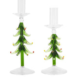 Glass Tree Taper Candle Holder