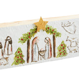Long Painted Nativity Plaque