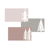Holiday Placecards - Christmas Village White Trees - Set of 36