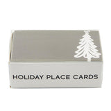 Holiday Placecards - Christmas Village White Trees - Set of 36