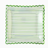 Green Striped Paper Plate