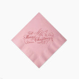 Cherry On Pink Christmas Cocktail Napkins, Set of 20