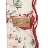 Santa Scene Scalloped Napkin Set