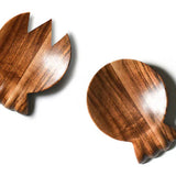 Fundamental Wood Ruffle Hand Salad Server Set