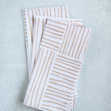 Dinner Napkins Striped Gold