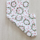 Wreath, Evergreen & Red Tea Towel
