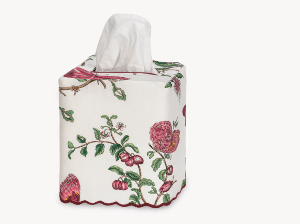 Matouk Boudin Butterly Linen Tissue Box Cover
