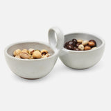 Desmond White Salt Glaze Snack Bowl Double