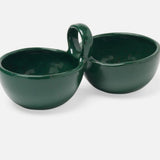 Desmond Dark Green Salt Glaze Snack Bowl Double