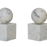 Marble Geometric Book Ends Set