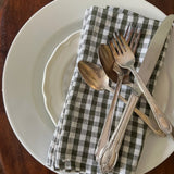 Mini Gingham Dinner Napkin Olive