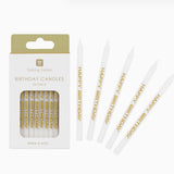 White and Gold Birthday Candles- 24 Pack