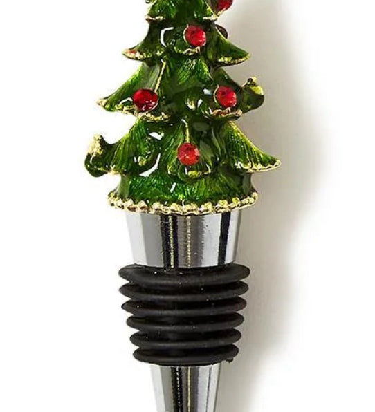 Jeweled Christmas Tree Bottle Stopper