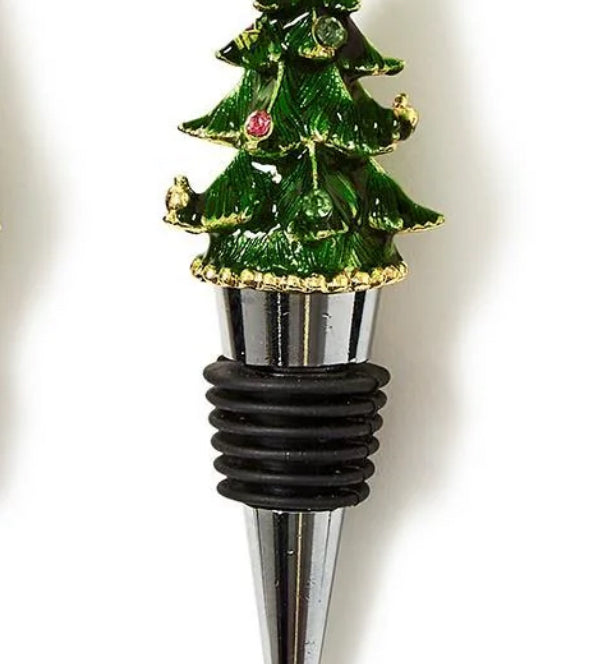 Jeweled Christmas Tree Bottle Stopper