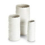 White Organic Rings Cylinder Vase