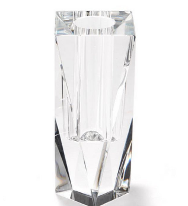 Faceted Hand-Cut Crystal Glass Bud Vase