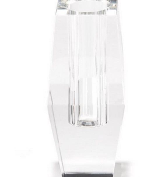 Faceted Hand-Cut Crystal Glass Bud Vase
