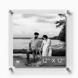 12 x 12” Modern UV-Grade Acrylic Floating Wall Frame - Silver