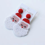Custom Beaded Santa Earrings