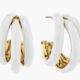 Petite White Tri-Hoop Earrings