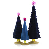 Crushed Velvet Trees Blue