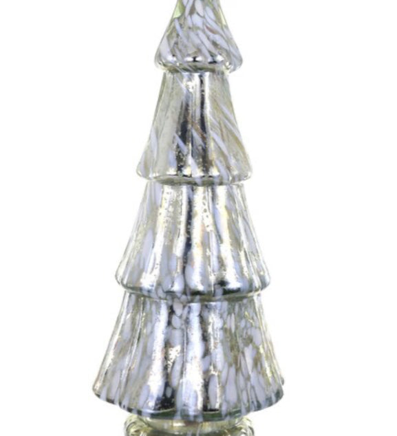 Mottled Glass Tree Silver