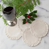 Round Ruffle Velvet Coaster Set