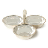 Silver Three Section Condiment Serving Dish