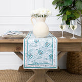 Paisley Vine Aqua Table Runner