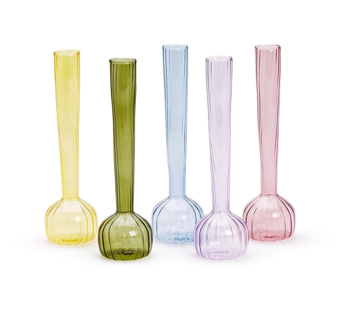 Swirl Hand Blown Glass Bud Vase