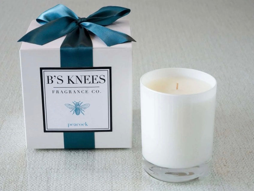 B’s Knees 1 Wick White Glass Candle