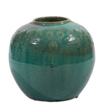 Vintage Light Green Carved Jar
