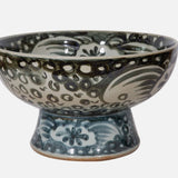 Indigo Blue Sea Flower Serving Bowl