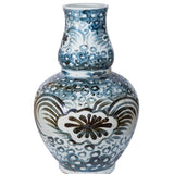 Indigo Sea Flower Gourd Vase
