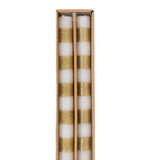 Gold Stripe Taper Candle Set