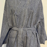 Blue and White Striped Robe