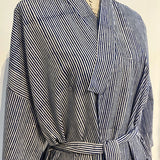 Blue and White Striped Robe