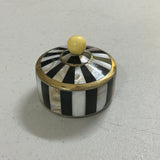 Mother of Pearl Small Black Round Box