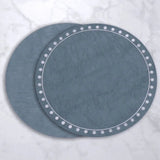 VIDA Round Embroidered Dot Placemat