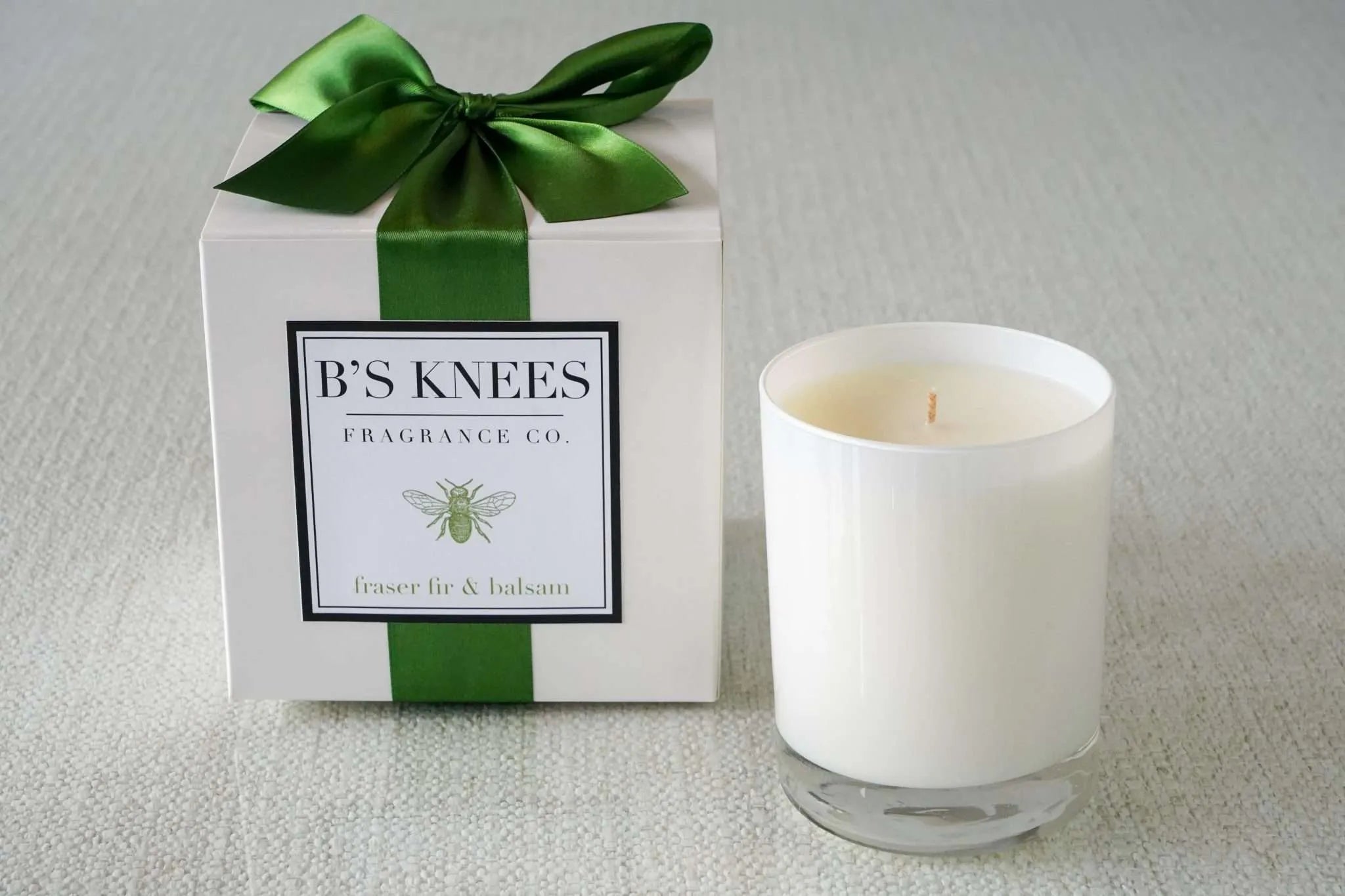 B’s Knees 1 Wick White Glass Candle