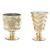 Etched Mercury Glass Candleholder