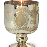 Etched Mercury Glass Candleholder