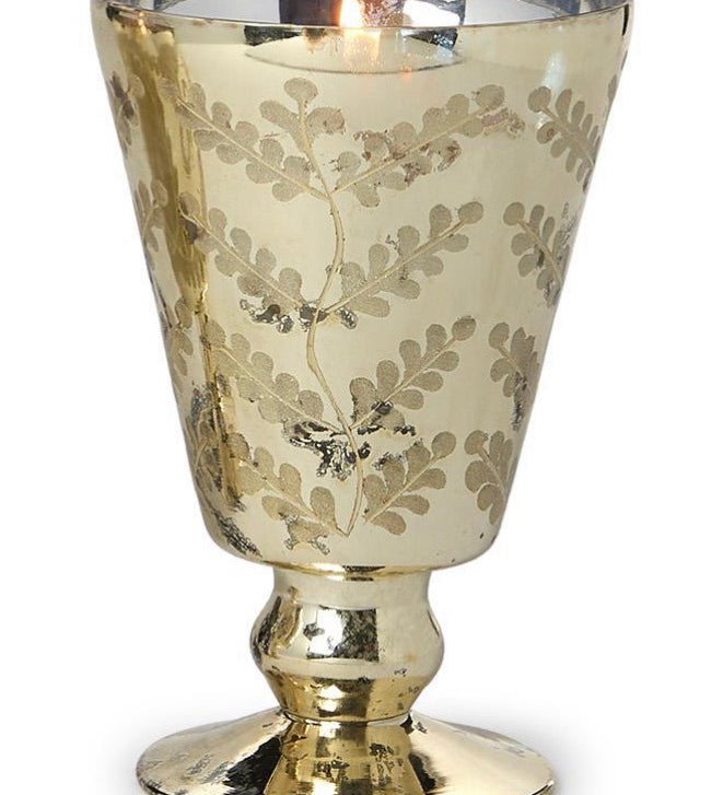 Etched Mercury Glass Candleholder
