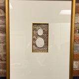 Intaglio Grey In Gold Frame 18”Wx23”H