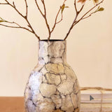 Spun Bamboo Vase With Capiz Shell