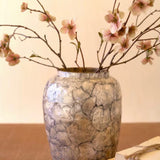 Spun Bamboo Vase With Capiz Shell