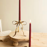 Brass Bow Taper Candle Holder