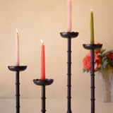 Cast Aluminum Taper Candle Holders Flowers