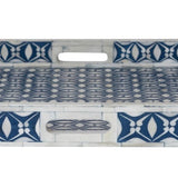 Decorative Resin Tray with Bone Inlay & Handles