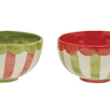 Striped Bowl with Scalloped Rim